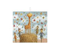 Tappetino scolapiatti con giraffa per bancone della cucina, tappetino assorbente per scolapiatti autunnale, in microfibra, per bancone della cucina, protezione da bar, 40,6 x 45,7 cm