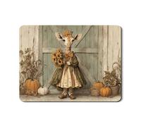 Tappetino scolapiatti con giraffa per bancone della cucina, tappetino scolapiatti in gomma assorbente con motivo floreale rustico, tappetino scolapiatti in pelle PU autunnale per protezione bar 45,7 x