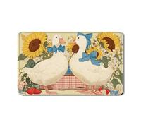 Tappetino scolapiatti con girasole e anatra per bancone della cucina, tappetino scolapiatti in gomma assorbente floreale giallo tappetino scolapiatti in pelle PU vintage primaverile 30,5 x 50,8 cm