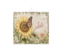 Tappetino scolapiatti con girasole e farfalla, per bancone della cucina, tappetino assorbente per scolapiatti floreale, tappetino in microfibra primaverile per protezione da bar, 40,6 x 45,7 cm