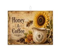 Tappetino scolapiatti con girasole per bancone della cucina, stile vintage, rustico, assorbente, tappetino scolapiatti in microfibra per l'autunno, protezione per bar, 45,7 x 61 cm