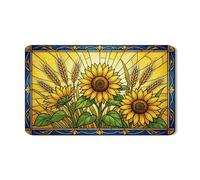 Tappetino scolapiatti con girasole per bancone della cucina, tappetino scolapiatti assorbente in gomma gialla floreale, tappetino scolapiatti in pelle sintetica vintage autunnale per bar, protezione