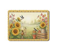 Tappetino scolapiatti con girasole per bancone della cucina, tappetino scolapiatti in gomma assorbente floreale rustico per primavera estate design vintage per bar protezione 45,7 x 61 cm