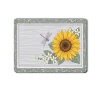 Tappetino scolapiatti con girasole per bancone della cucina, tappetino scolapiatti in gomma assorbente con foglie floreali, tappetino scolapiatti in pelle sintetica Summer Nature 45,7 x 61 cm