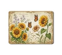 Tappetino scolapiatti con girasole per bancone della cucina, tappetino scolapiatti in gomma assorbente con motivo floreale giallo, tappetino scolapiatti in pelle sintetica con farfalla primaverile