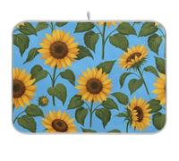 Tappetino scolapiatti con girasoli gialli, tappetino per scolapiatti reversibile, tappetino da cucina, 40,6 x 45,7 cm