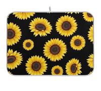 Tappetino scolapiatti con girasoli gialli, tappetino scolapiatti reversibile, accessorio da cucina, 45,7 x 61 cm