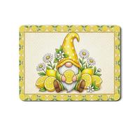 Tappetino scolapiatti con gnomo al limone, per bancone della cucina, tappetino scolapiatti in gomma assorbente con motivo floreale giallo, tappetino scolapiatti estivo dal design fantasioso per la