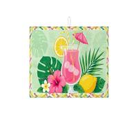 Tappetino scolapiatti con ibisco tropicale per bancone della cucina, tappetino assorbente con fiori di pesca, tappetino in microfibra estivo da spiaggia per cucina, protezione per bar, 40,6 x 45,7 cm