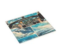 Tappetino scolapiatti con illustrazione di aeroplano comico, 40,6 x 45,7 cm, tappetino assorbente per cucina, tappetino scolapiatti natalizio con anello per appendere