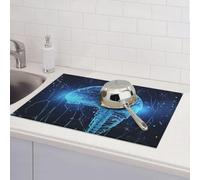 Tappetino scolapiatti con intelligenza artificiale per bancone della cucina, assorbente in microfibra, reversibile, lavabile, 45,7 x 61 cm, facile da pulire, per decorare la casa, la cucina, la sala