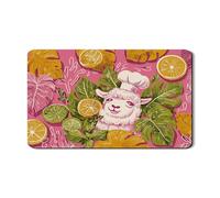 Tappetino scolapiatti con lama per bancone della cucina, motivo foglie tropicali e agrumi, in gomma, assorbente, protezione per la decorazione della cucina estiva, 30,5 x 50,8 cm