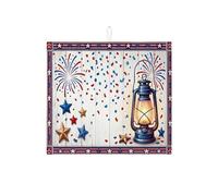 Tappetino scolapiatti con lanterna patriottica per bancone della cucina, tappetino assorbente per scolapiatti Starflare rosso e blu, tappetino in microfibra estivo per la decorazione della cucina