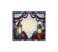Tappetino scolapiatti con lanterna patriottica per bancone della cucina, tappetino scolapiatti assorbente floreale rosso blu, tappetino in microfibra rustico estivo per decorazione 40,6 x 45,7 cm