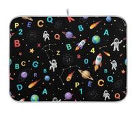 Tappetino scolapiatti con lettere colorate nere per bancone della cucina, tappetino assorbente per bar, tappetino scolapiatti 45,7 x 61 cm