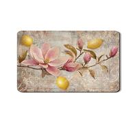 Tappetino scolapiatti con magnolia e limone per bancone della cucina, tappetino in gomma assorbente floreale vintage, tappetino scolapiatti per primavera ed estate, elegante protezione 30,5 x 50,8 cm