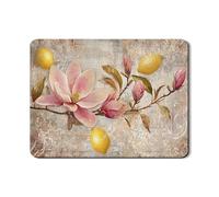 Tappetino scolapiatti con magnolia e limone per bancone della cucina, tappetino in gomma assorbente floreale vintage, tappetino scolapiatti per primavera ed estate, elegante protezione 45,7 x 61 cm