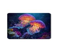 Tappetino scolapiatti con meduse oceaniche, tappetino scolapiatti in gomma assorbente colorato con arte marina, tappetino decorativo estivo per bancone della cucina, 30,5 x 50,8 cm