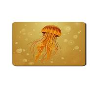 Tappetino scolapiatti con meduse per bancone della cucina, tappetino scolapiatti in gomma assorbente giallo oceano tappetino scolapiatti tappetino estivo in pelle PU per protezione bar 30,5 x 50,8 cm