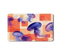Tappetino scolapiatti con meduse per cucina, colorato astratto oceano arte assorbente in gomma scolapiatti tappetino scolapiatti tappetino estivo in pelle PU 30,5 x 50,8 cm