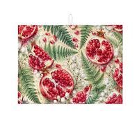 Tappetino scolapiatti con melograno per bancone della cucina, tappetino scolapiatti assorbente per frutta rossa, tappetino scolapiatti in microfibra botanico autunnale per bar, 45 x 61 cm