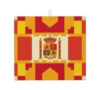 Tappetino scolapiatti con motivo bandiera spagnola, per bancone della cucina, 45,7 x 40,6 cm, in microfibra, super assorbente, tappetino antiscivolo per scolapiatti extra large