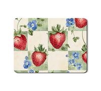 Tappetino scolapiatti con motivo floreale a fragola, per bancone della cucina, in gomma assorbente vintage botanica, tappetino scolapiatti estivo, in pelle PU, per bancone della cucina, 45,7 x 61 cm