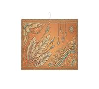 Tappetino scolapiatti con motivo floreale bohémien, per bancone della cucina, tappetino assorbente in piuma arancione, tappetino scolapiatti in microfibra autunnale per bar, 40,6 x 45,7 cm