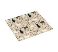 Tappetino scolapiatti con motivo floreale di capra, assorbente, per cucina, 40,6 x 45,7 cm, tappetino scolapiatti natalizio con anello per appendere