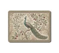 Tappetino scolapiatti con motivo floreale di pavone per bancone della cucina, tappetino scolapiatti in gomma assorbente verde botanico, elegante tappetino scolapiatti ispirato alla primavera, 45,7 x