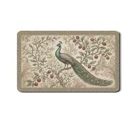 Tappetino scolapiatti con motivo floreale di pavone per bancone della cucina, tappetino scolapiatti in gomma assorbente verde botanico, elegante tappetino scolapiatti ispirato alla primavera, 30,5 x