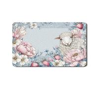 Tappetino scolapiatti con motivo floreale di pecora, per bancone della cucina, in gomma assorbente, motivo floreale color pesca, tappetino scolapiatti in pelle PU per proteggere bar, 30,5 x 50,8 cm