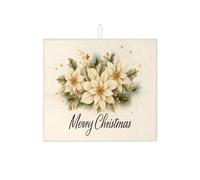 Tappetino scolapiatti con motivo floreale natalizio per bancone della cucina, con stella di Natale assorbente, tappetino scolapiatti in microfibra rustico invernale, 40,6 x 45,7 cm