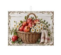 Tappetino scolapiatti con motivo floreale per bancone della cucina, tappetino assorbente per scolapiatti con frutta rossa, tappetino in microfibra Spring Country per protezione bar 45,7 x 61 cm