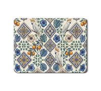 Tappetino scolapiatti con motivo floreale tropicale per bancone della cucina, in gomma assorbente blu floreale, tappetino scolapiatti in pelle sintetica estiva 45,7 x 61 cm