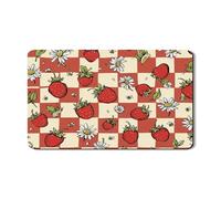 Tappetino scolapiatti con motivo fragola per bancone della cucina, tappetino scolapiatti in gomma assorbente floreale vintage, protezione per utensili da cucina estivi, 30,5 x 50,8 cm