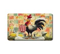 Tappetino scolapiatti con motivo gallo, per bancone della cucina, retro fattoria in gomma assorbente, tappetino scolapiatti per cucina, protezione estiva per la cucina, 30,5 x 50,8 cm