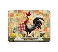 Tappetino scolapiatti con motivo gallo, per bancone della cucina, retro fattoria in gomma assorbente, tappetino scolapiatti, protezione estiva per la cucina, 45,7 x 61 cm