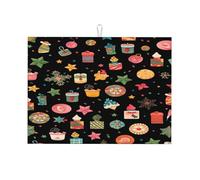 Tappetino scolapiatti con motivo natalizio Elements, tappetino assorbente per scolapiatti da cucina, antiscivolo, 45,7 x 61 cm