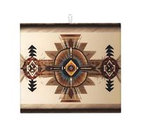 Tappetino scolapiatti con motivo nativo americano, 40,6 x 45,7 cm, altamente assorbente, adatto per piatti da cucina, scolapiatti, bar, da appendere