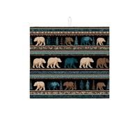 Tappetino scolapiatti con motivo orso, per bancone della cucina, a tema foresta, assorbente, in microfibra, per bancone della cucina, decorazione invernale, 40,6 x 45,7 cm