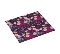 Tappetino scolapiatti con motivo Torre Eiffel e fiori rosa, tappetino assorbente per cucina, 40,6 x 45,7 cm, tappetino scolapiatti natalizio con anello per appendere