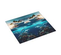Tappetino scolapiatti con nave hawaiana, 40,6 x 45,7 cm, assorbente per bancone della cucina, tappetino scolapiatti natalizio con anello per appendere