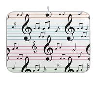 Tappetino scolapiatti con note musicali, 45,7 x 61 cm, reversibile, assorbente, grande