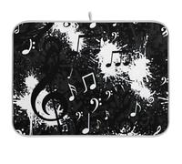 Tappetino scolapiatti con note musicali, per bancone della cucina, tappetino per scolapiatti reversibile, assorbente, protezione per piano di lavoro della cucina, 45,7 x 61 cm