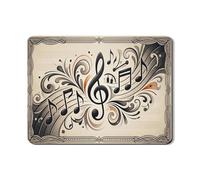 Tappetino scolapiatti con note musicali per bancone della cucina, tappetino scolapiatti in gomma assorbente nero con motivo artistico vintage, 45,7 x 61 cm