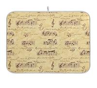 Tappetino scolapiatti con note musicali vintage per bancone della cucina, tappetino scolapiatti reversibile assorbente tappetino da caffè tappetini da cucina 45,7 x 61 cm