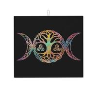 Tappetino scolapiatti con ornamento a forma di pentagramma e dea della luna tripla, 16" x 18", protezione assorbente in microfibra per tavolo da cucina, tappetino multiuso per scolapiatti da lavello