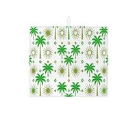 Tappetino scolapiatti con palma tropicale per bancone della cucina, tappetino assorbente per piatti con palma verde e sole, tappetino in microfibra esotico estivo per proteggere bar, 40,6 x 45,7 cm