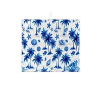 Tappetino scolapiatti con palme tropicali per cucina, blu oceano, assorbente, tappetino scolapiatti in microfibra, tappetino estivo in microfibra per proteggere bar, 40,6 x 45,7 cm